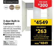 Home & Kitchen 3 Door Banstead & Kronberg Built In Cupboard-1.8m (w) x 2.1m (h) x 500mm (d)