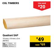 Col Timbers Quadrant Sap-19mm x 19mm x 3m