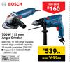 Bosch 700W 115mm Angle Grinder GWS700-Each