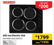 Goldair 600mm Electric Hob Black GEH-400B