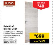 Kayo Print Craft Interior Door