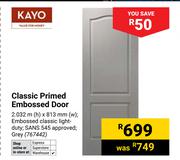Kayo Classic Primed  Embossed Door