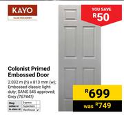 Kayo Colonist Primed Embossed Door