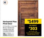 Horizontal Pine Pivot Door 