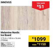 Innovus Melamine Nordic Ice Board-2.75m x 1.83m x 16mm