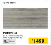 PG Bison Postform Top Ventu Blue Gloss-3.6mm X 600mm X 320mm