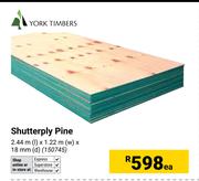 York Timbers Shutterply Pine-2.44m(l) X 1.22m(w) X 18mm(d) Each