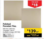 Polished Porcelain Tiles-600mm X 600mm Per m²