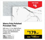 Marco Polo Polished Porcelain Tiles-600mm X 1.2m Per m²