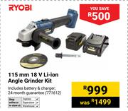 Ryobi 115mm 18V Li-Ion Angle Grinder Kit