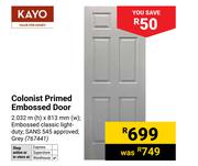 Kayo Colonist Primed Embossed Door