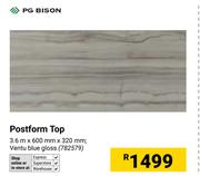 PG Bison Postform Top Ventu Blue Gloss-3.6m x 600mm x 320mm