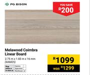 PG Bison Melawood Coimbra Linear Board-2.75m x 1.83m x 16mm