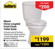 Builders Miami Close-Coupled Front Flush Toilet Suite