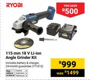 Ryobi 115mm 18V Li-Ion Angle Grinder Kit