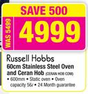 Russell Hobbs 60cm Stainless Steel Oven And Ceran Hob
