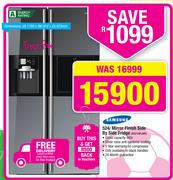 Samsung 524L Mirror Finish Side By Side Fridge RS21HFLMR