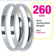 6mm Sterling Silver Bangles-Each