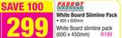 Parrot White Board Slimline Pack 900x600mm