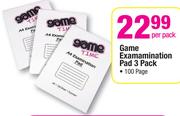 Game Examamination Pad 3 Pack 100 Page-Per Pack