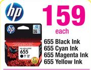 HP 655 Black,Cyan,Magenta Or Yellow Ink-Each