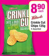 Willards Crinkle Cut Chips Assorted-125g 