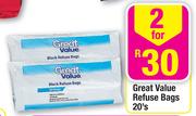 Great Value Refuse Bags-2 x 20,s