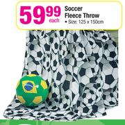 Soccer Fleece Throw-125 x 150cm