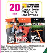 Garden Master Compost 30Dm, Potting Soil Or Lawn Dressing-Each