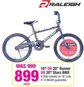 Raleigh 16" Or 20" Burner Or 20" Starz BMX