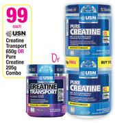 USN Creatine Transport-650g Or Pure Creatine-205g Each