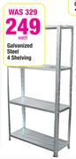 Simple Choice Galvanized Steel 4 Shelving-Each