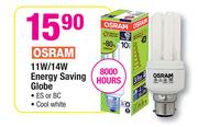 Osram 11W/14W Energy Saving Globe-Each