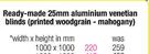 Ready-Made 25mm Aluminium Venetian Blinds Printed Woodgrain-Mahogany-1000 x 1000mm