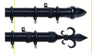 38mm Aluminium Curtain Rods Black-1.5m