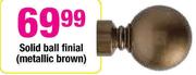  Solid Ball Finial Metallic Brown