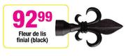Fleur De Lis Finial Black