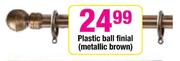 Plastic Ball Finial Metallic Brown