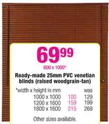 Ready-Made 25mm PVC Venetian Blinds -600 x 1000mm 