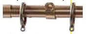 25mm Steel Curtain Rods Metallic Brown-1m