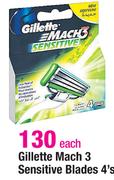 Gillette Mach 3 Sensitive Blades-4's Pack