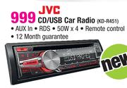 JVC CD/USB Car Radio KD-R451