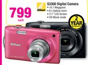 Nikon Digital Camera S3300-Each