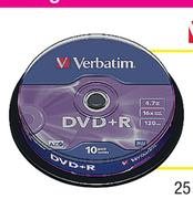 25 Pack DVD + R Spindle