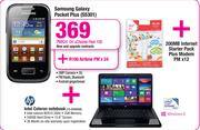Samsung Galaxy Pocket Plus(S5301)-On uChoose Flexi100+200MB Internet Starter Pack +HP Intel Notebook