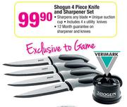 Verimark Shogun 4 Piece Knife And Sharpener Set