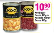 Koo Butter Beans 410g Or Koo Red Kidney Beans-410g Each