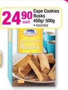 Cape Cookies Rusks Assorted-450g/500g Each