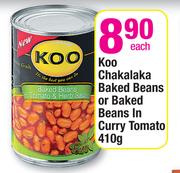 Koo Chakalaka Baked Beans Or Baked Beans In Curry Tomato-410g