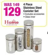  4 Piece Stainless Steel Canister Set